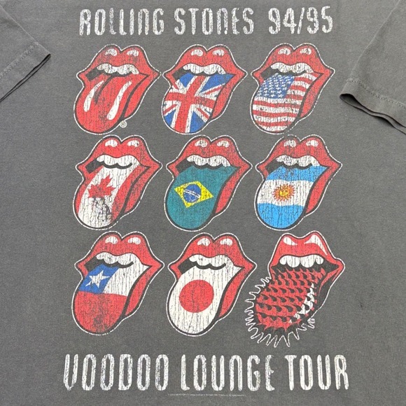 Rolling Stones Voodoo Lounge Tour 94/95 Tee 2XL Vintage Style Gray Shirt - Picture 4 of 6